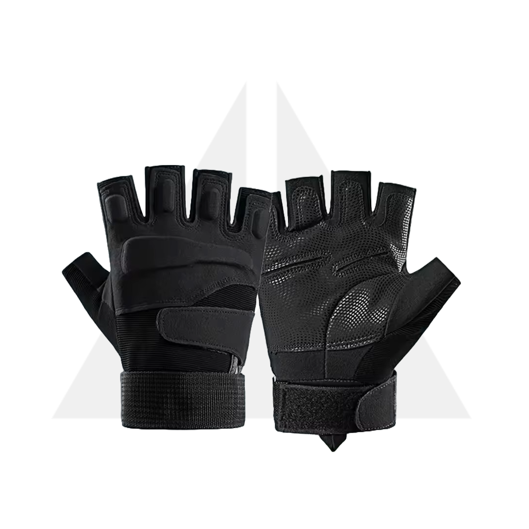 Tactical Fingerless Gloves - Black