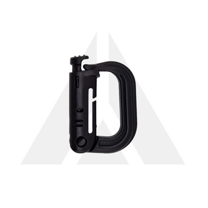 Carabiner molle button press plastic - Black
