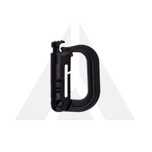 Carabiner molle button press plastic - Black
