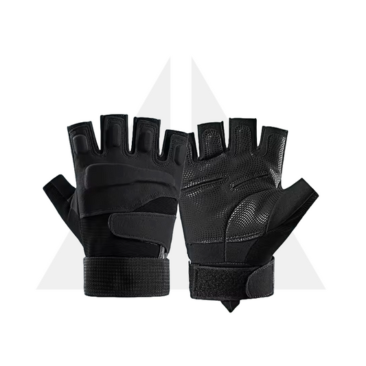 Tactical Fingerless Gloves - Black