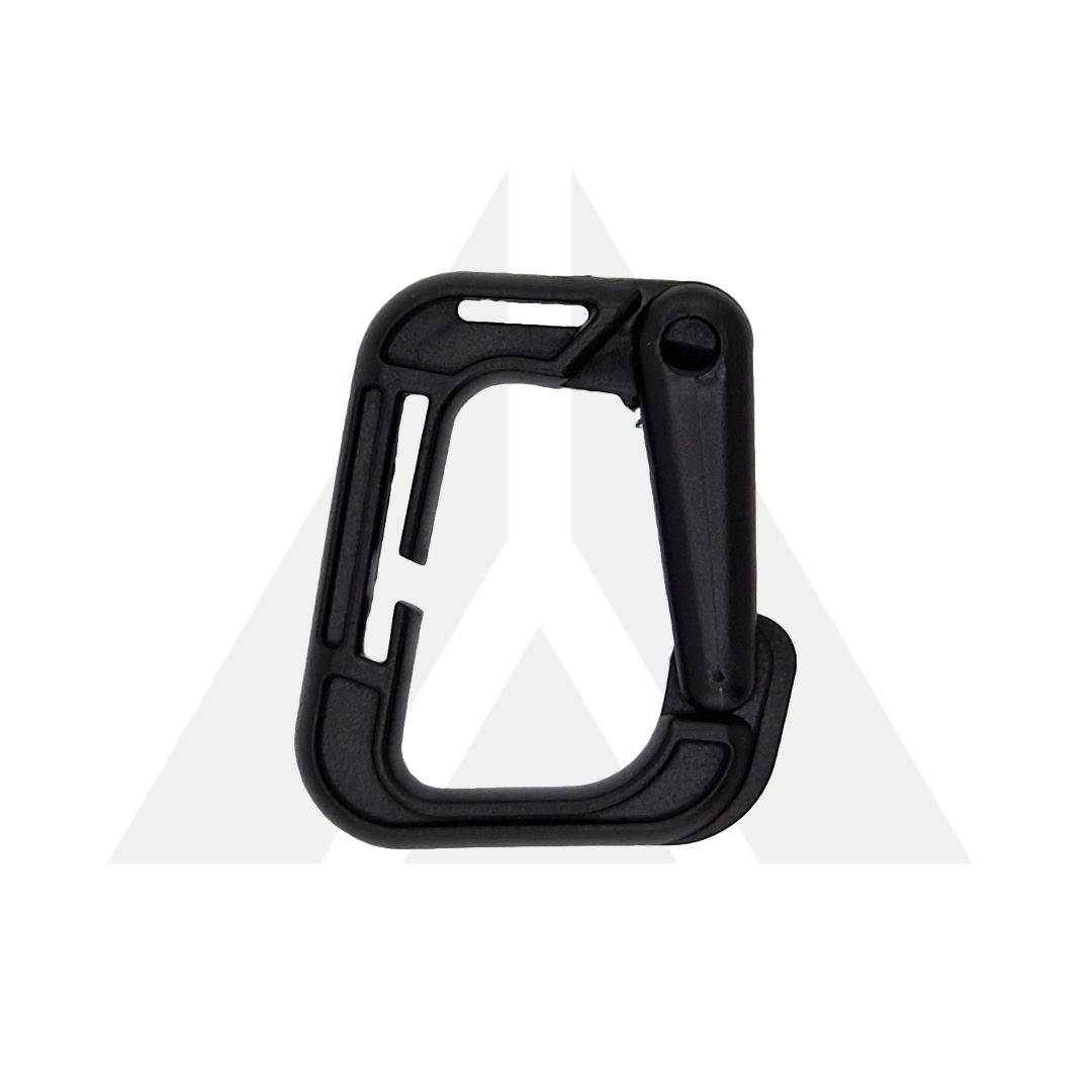 Carabiner spring loaded plastic - Black