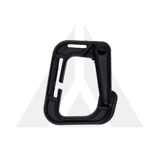 Carabiner spring loaded plastic - Black