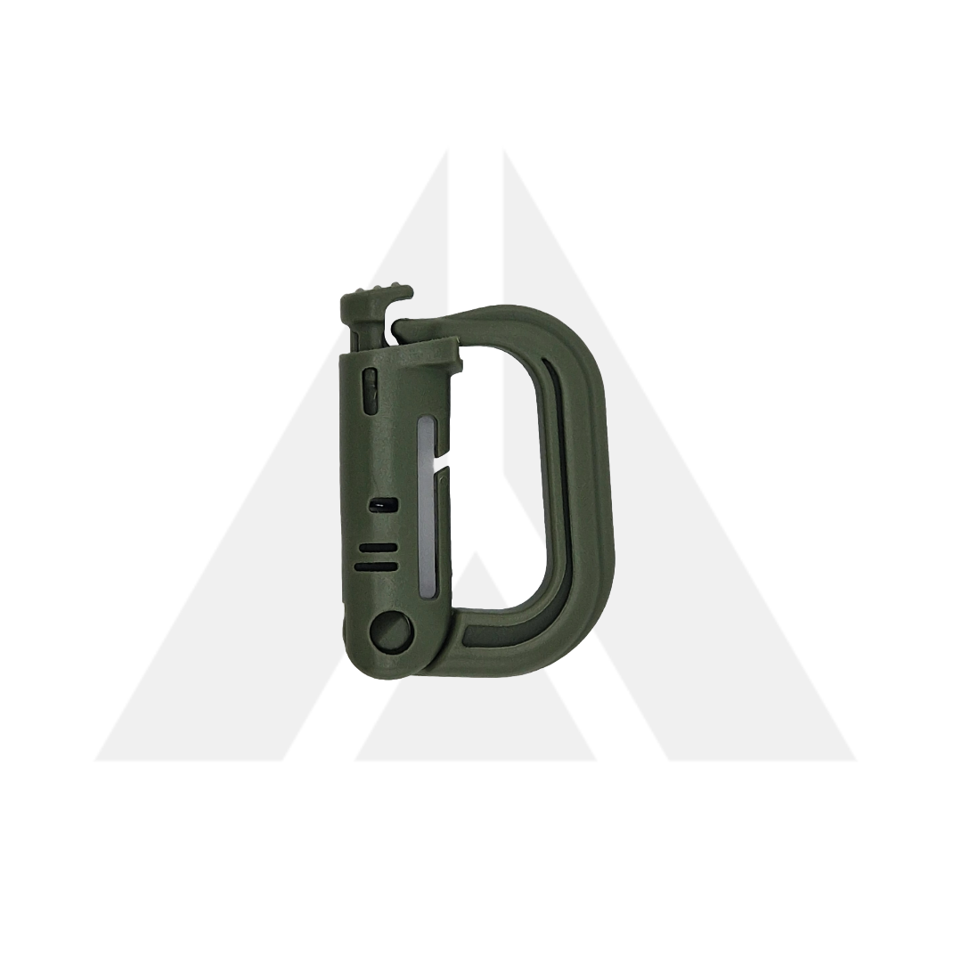 Carabiner molle button press - Green