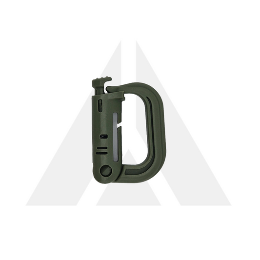 Carabiner molle button press - Green