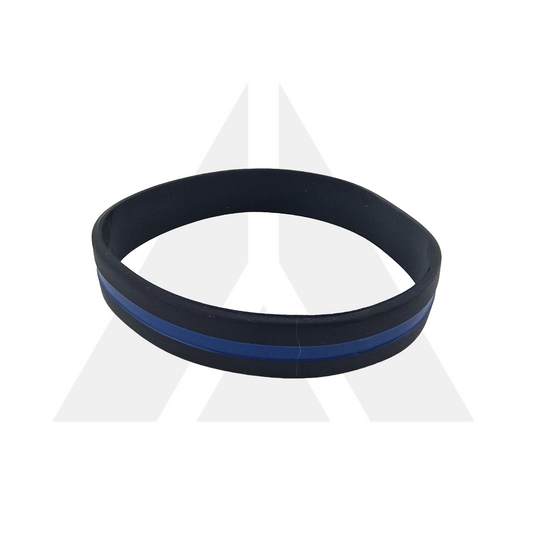 Thin blue line wristband silicone