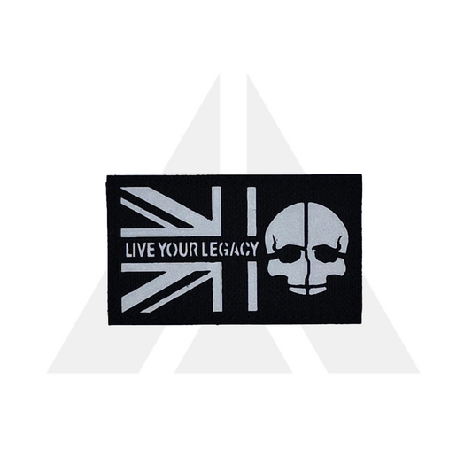 UK flag skull 'LIVE YOUR LEGACY' patch